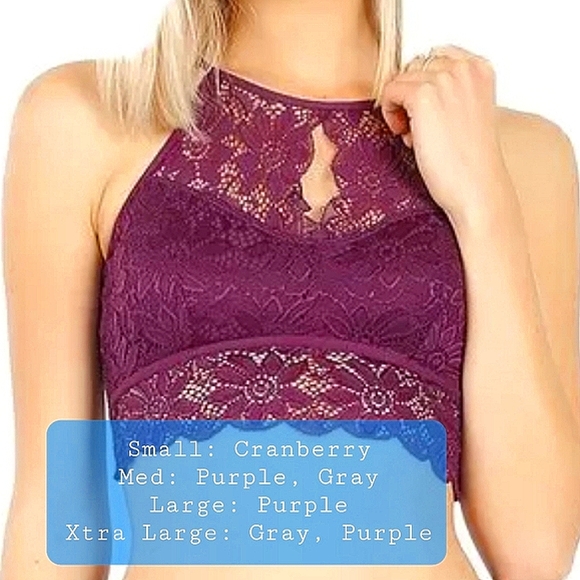 Zenana 💜Outfitters Lace Front, Keyhole Bralettes - Picture 1 of 7